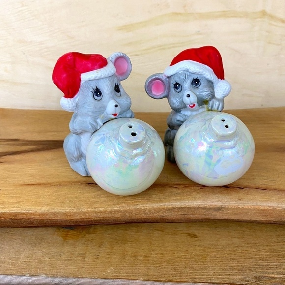 House of Lloyd Mice Mouse Salt Pepper Shakers 1986 with Box Vintage‎ Christmas - Picture 1 of 8